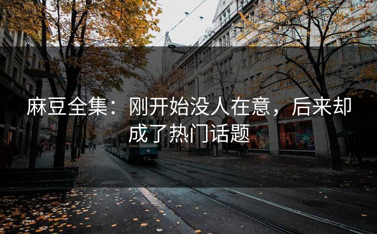 麻豆全集：刚开始没人在意，后来却成了热门话题